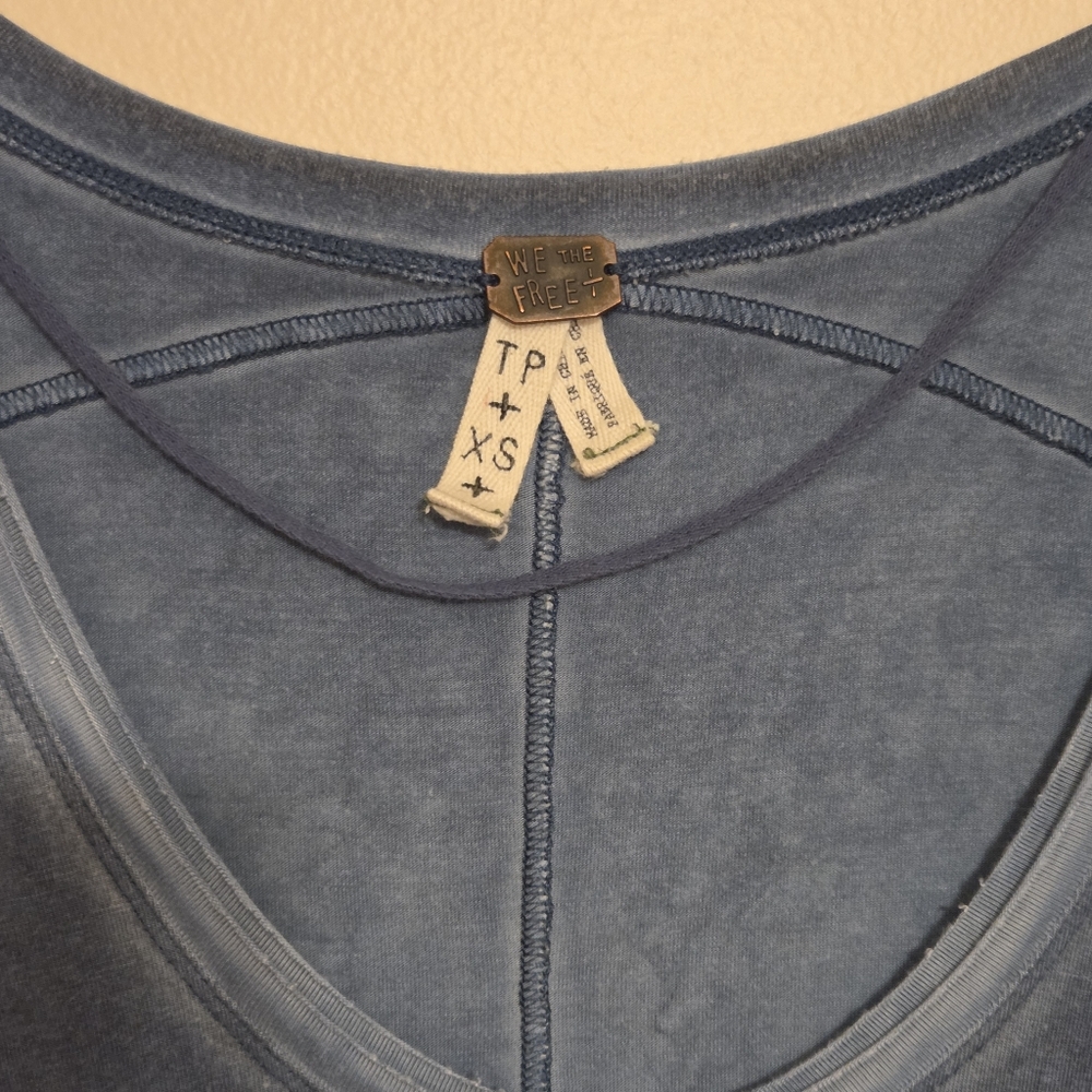 Free People Distressed Short Sleeve Shirt - Picture 2 of 6